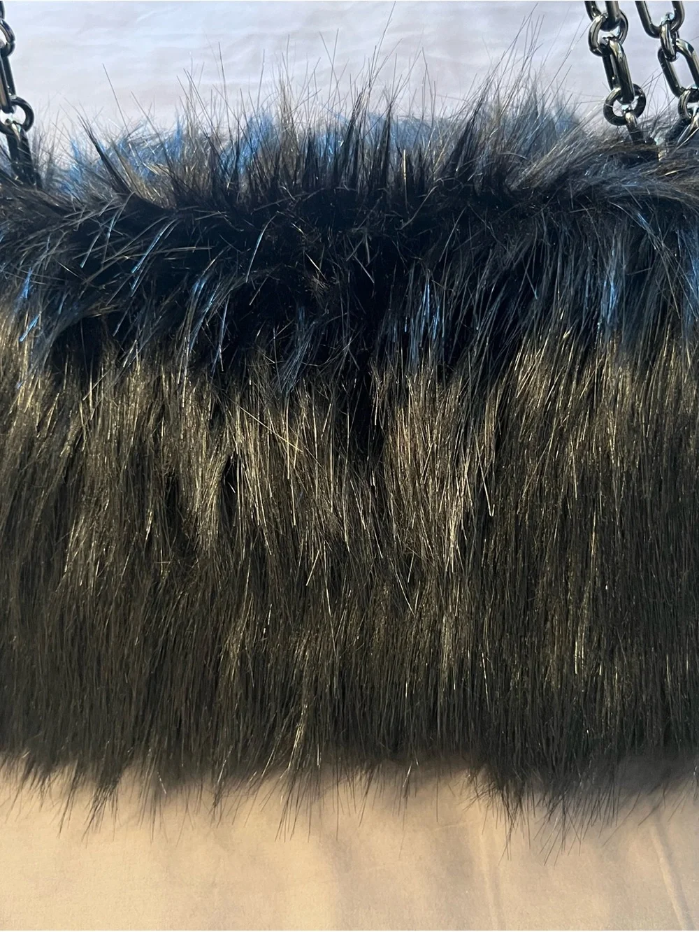 Michael Kors Tribeca Large Faux Fur Shoulder Bag, Black